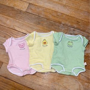 American Girl Bitty Baby Set of 3 Onesies
